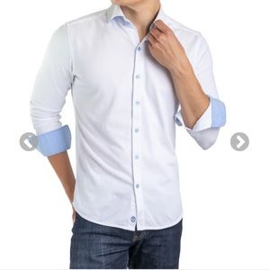 Men’s Twillory untuck(able) Knit Sky Blue Contrast